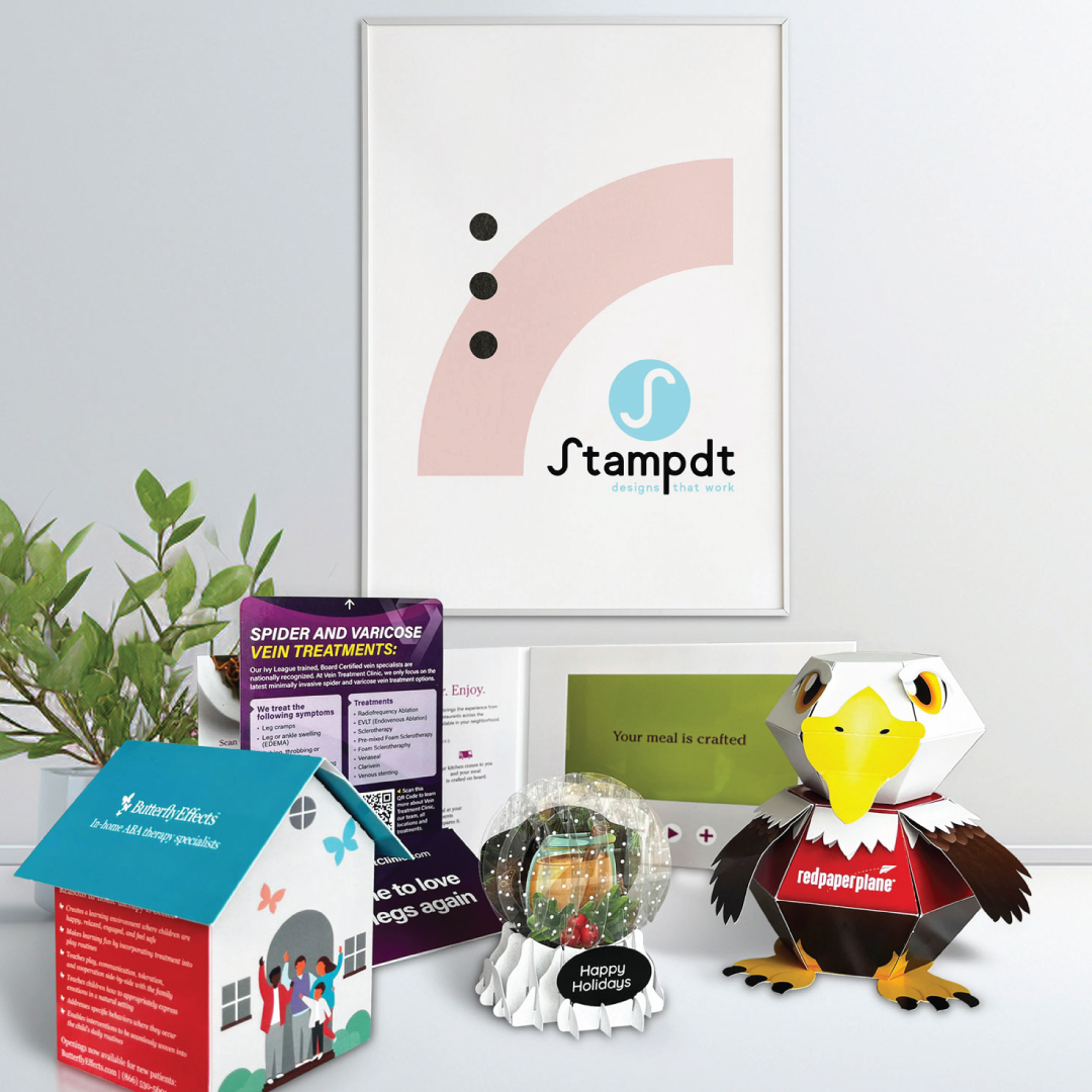 Dimensional print marketing materials by Stampdt Marketing Studio